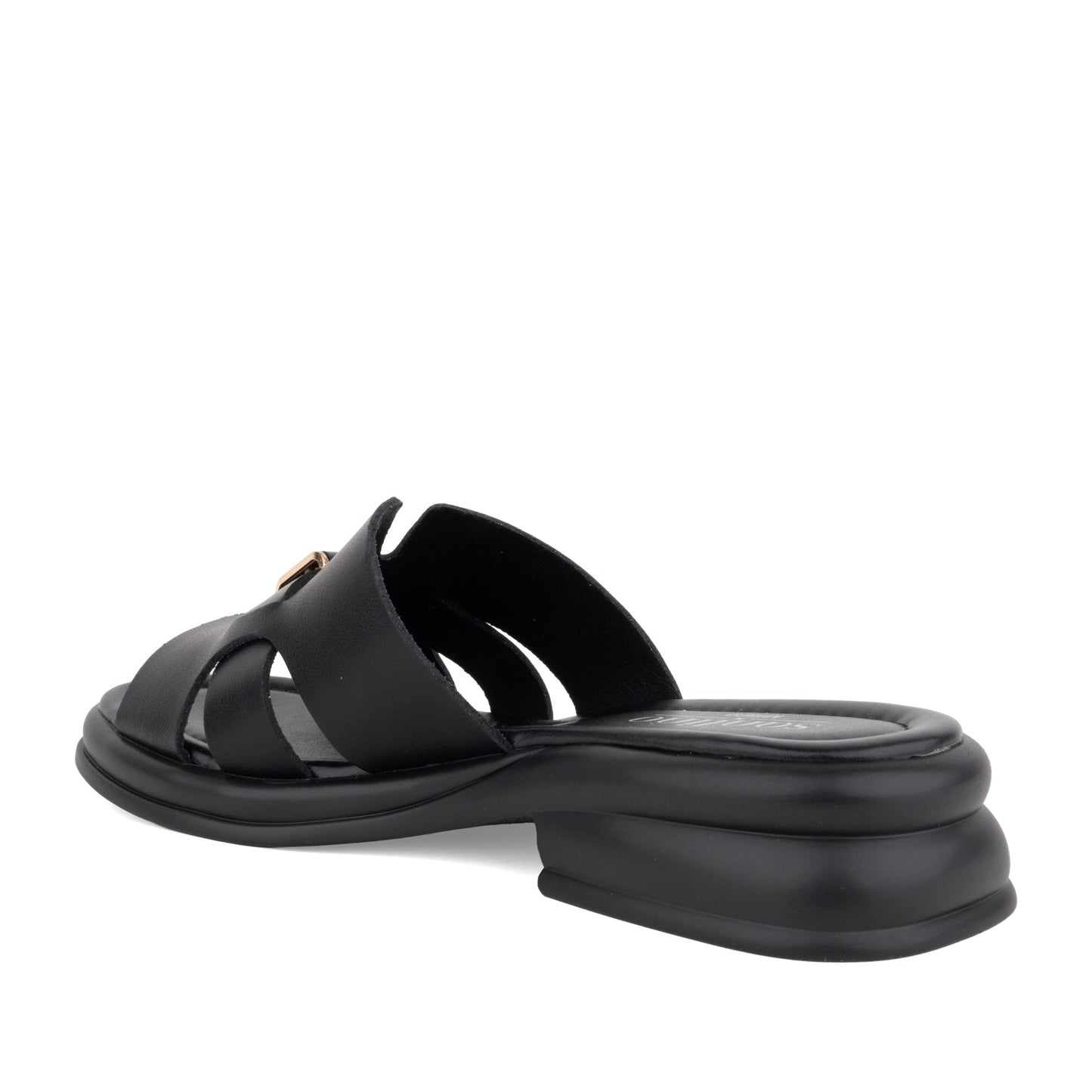 Women's Black Open-Toe Slippers