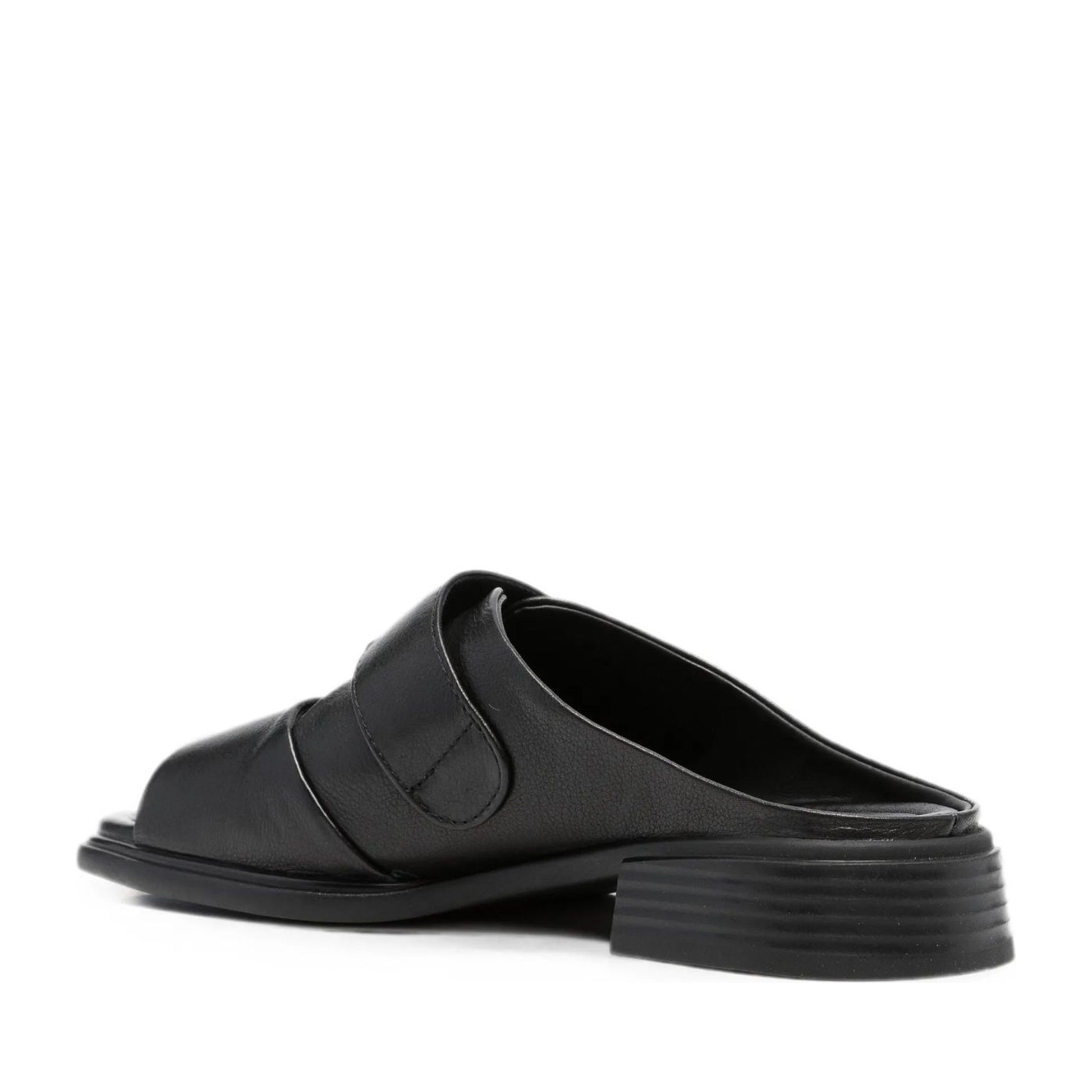Women's Black Open-Toe Slippers