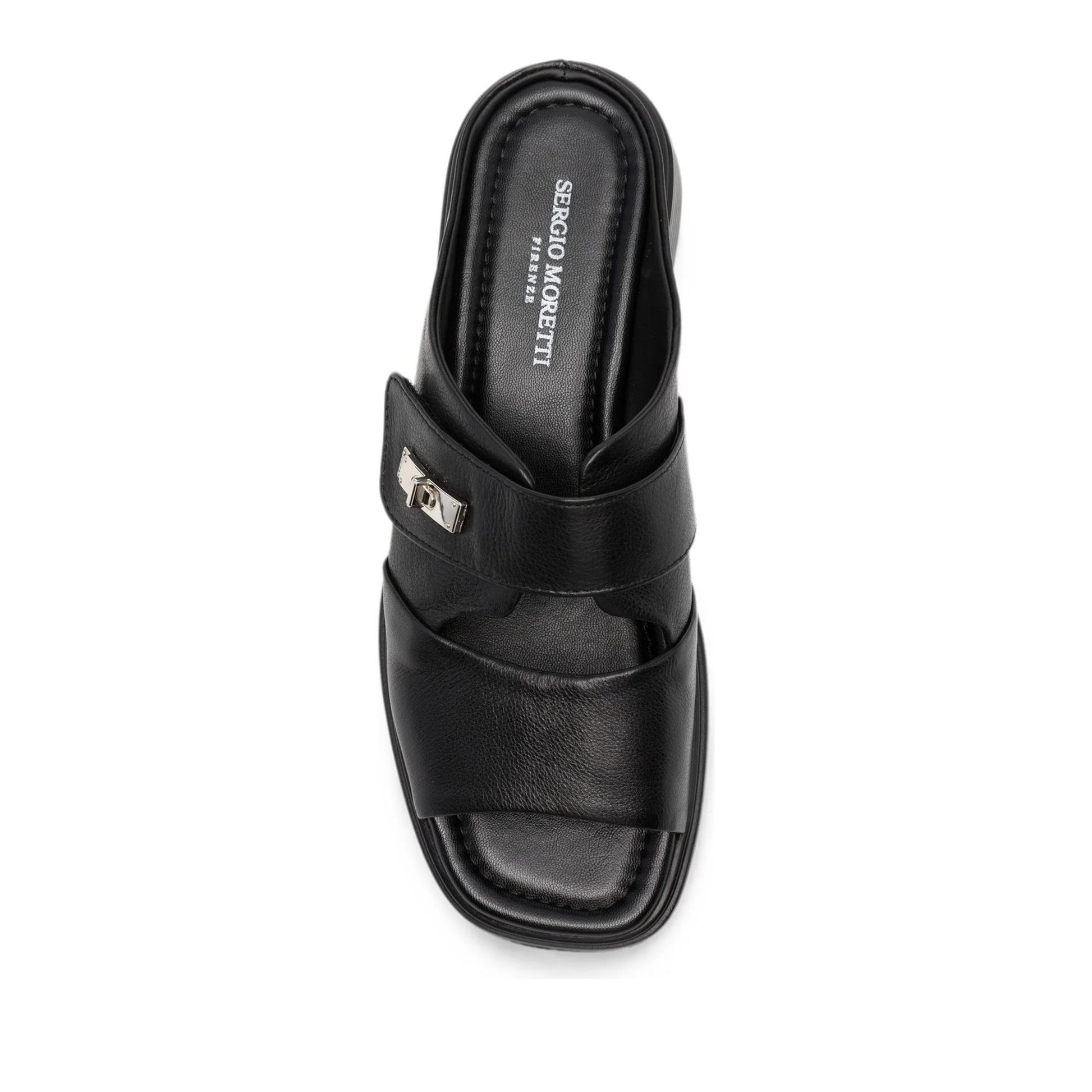 Women's Black Open-Toe Slippers