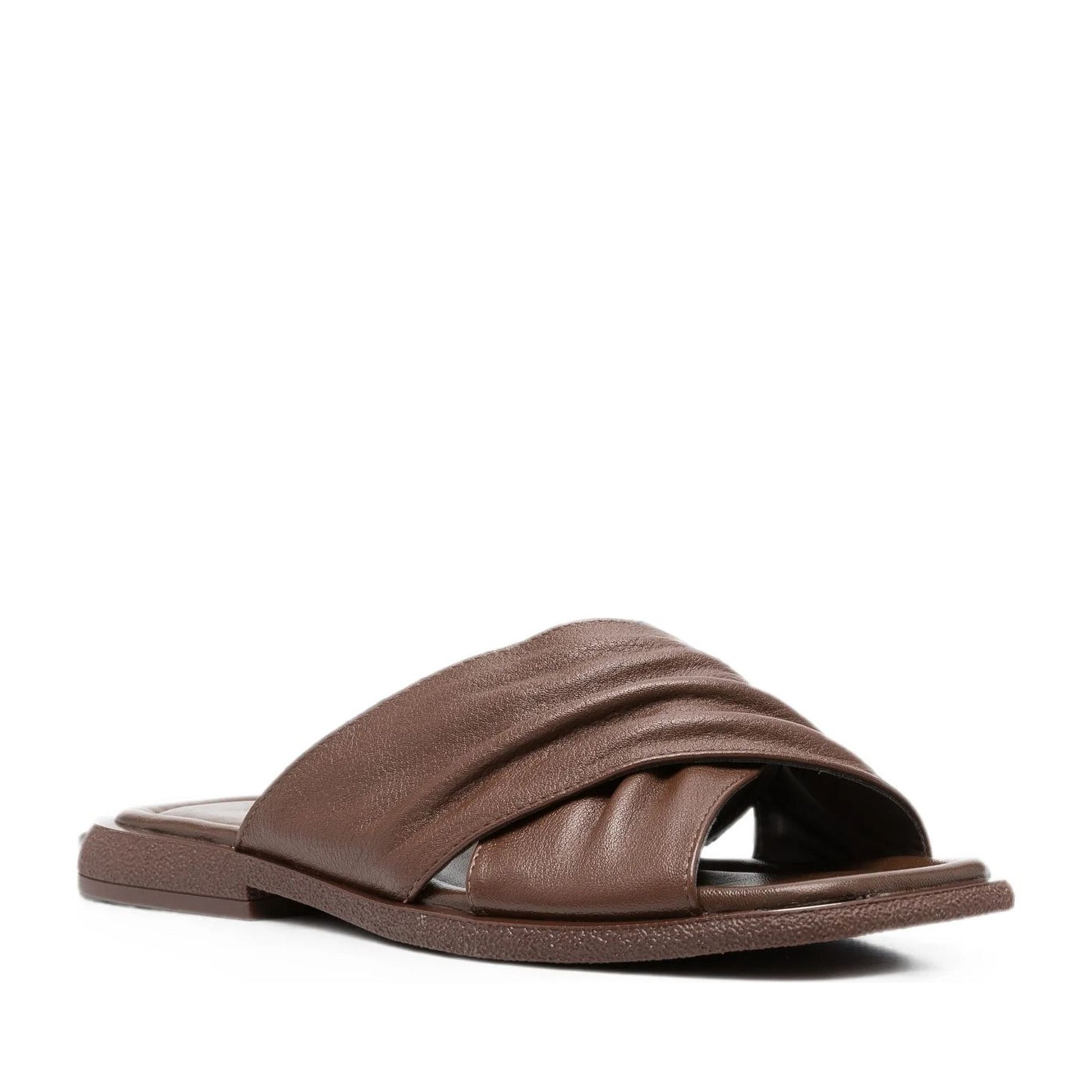 Women's Brown Open-Toe Slippers