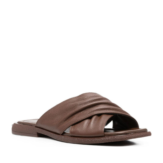 Women's Brown Open-Toe Slippers