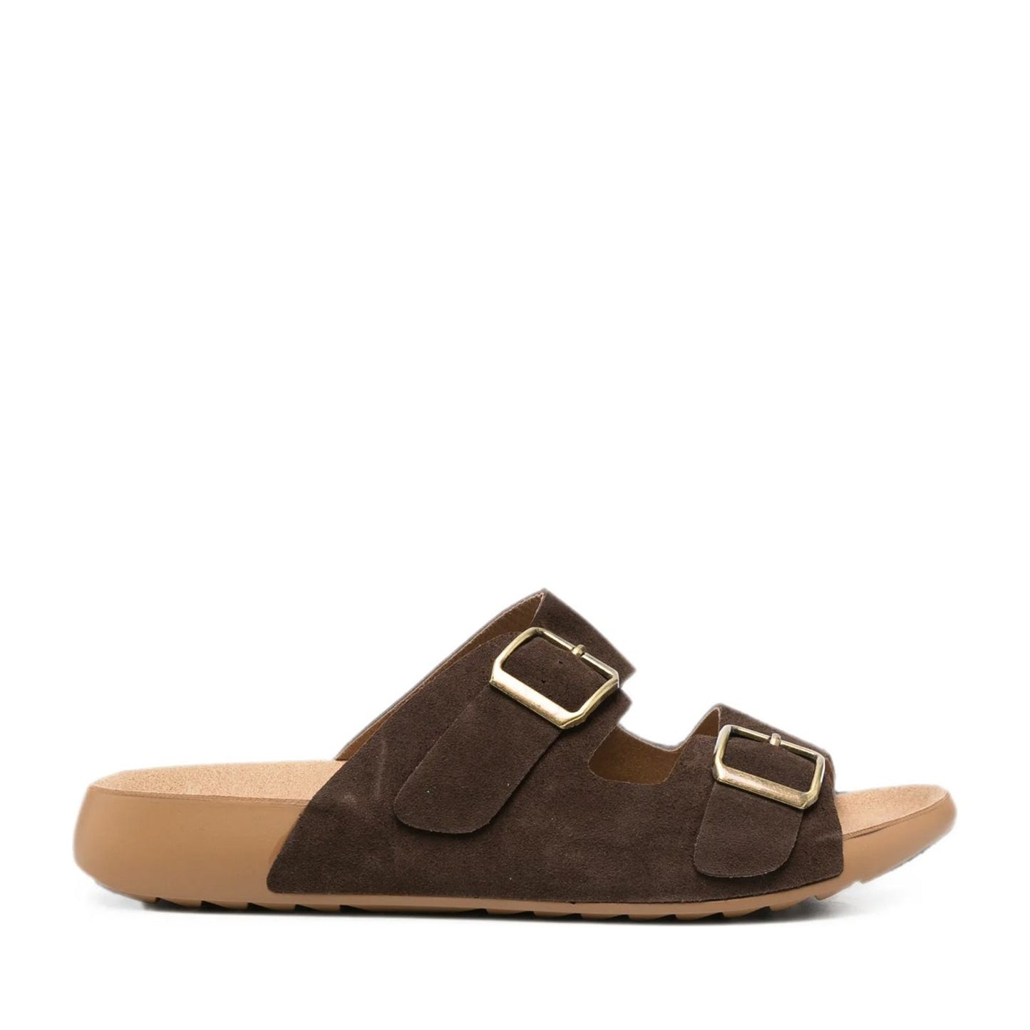 Women's Brown Wedge Open-Toe Slippers