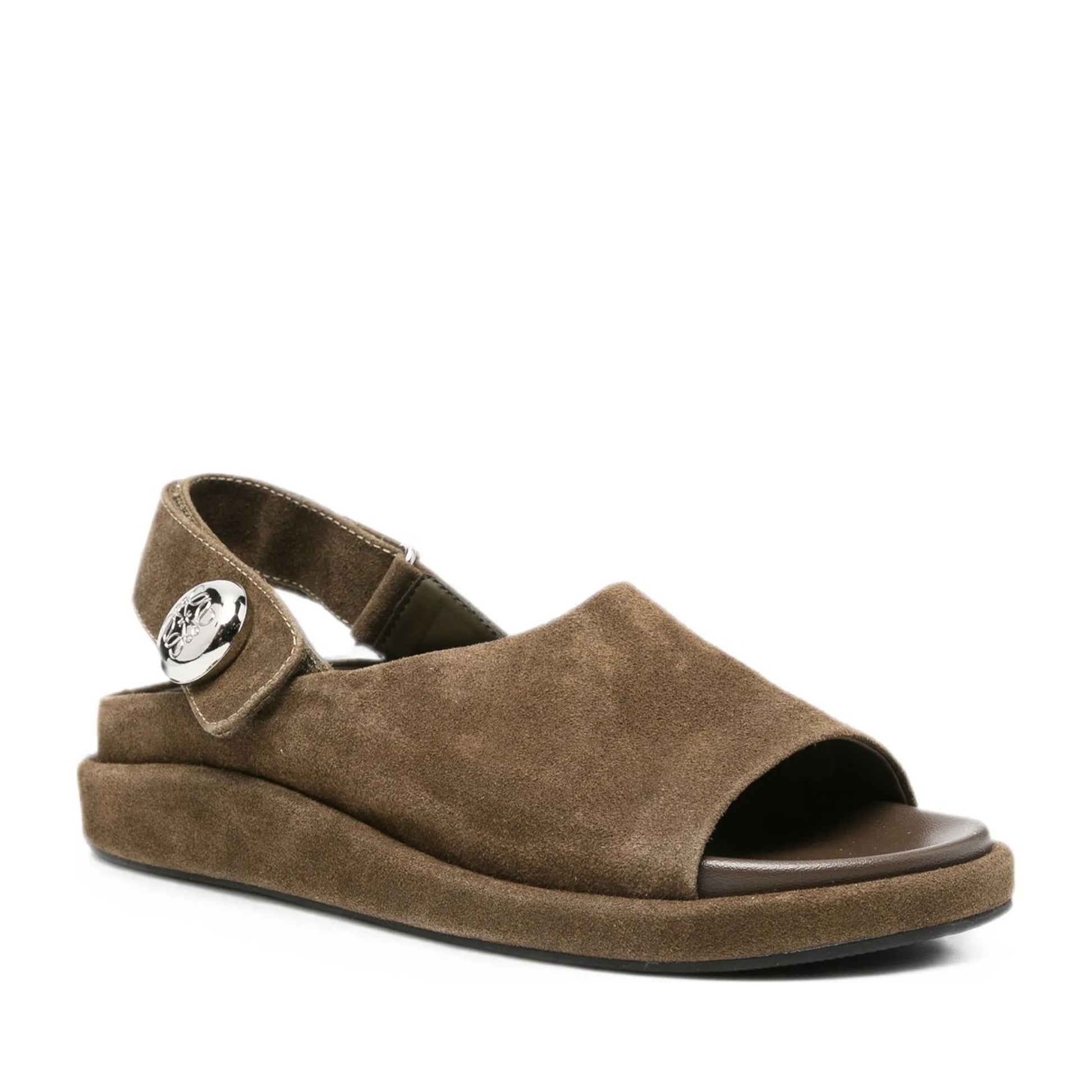 Women's Green Wedge Open-Toe Sandals