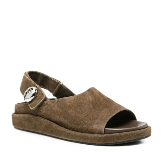 Women's Green Wedge Open-Toe Sandals