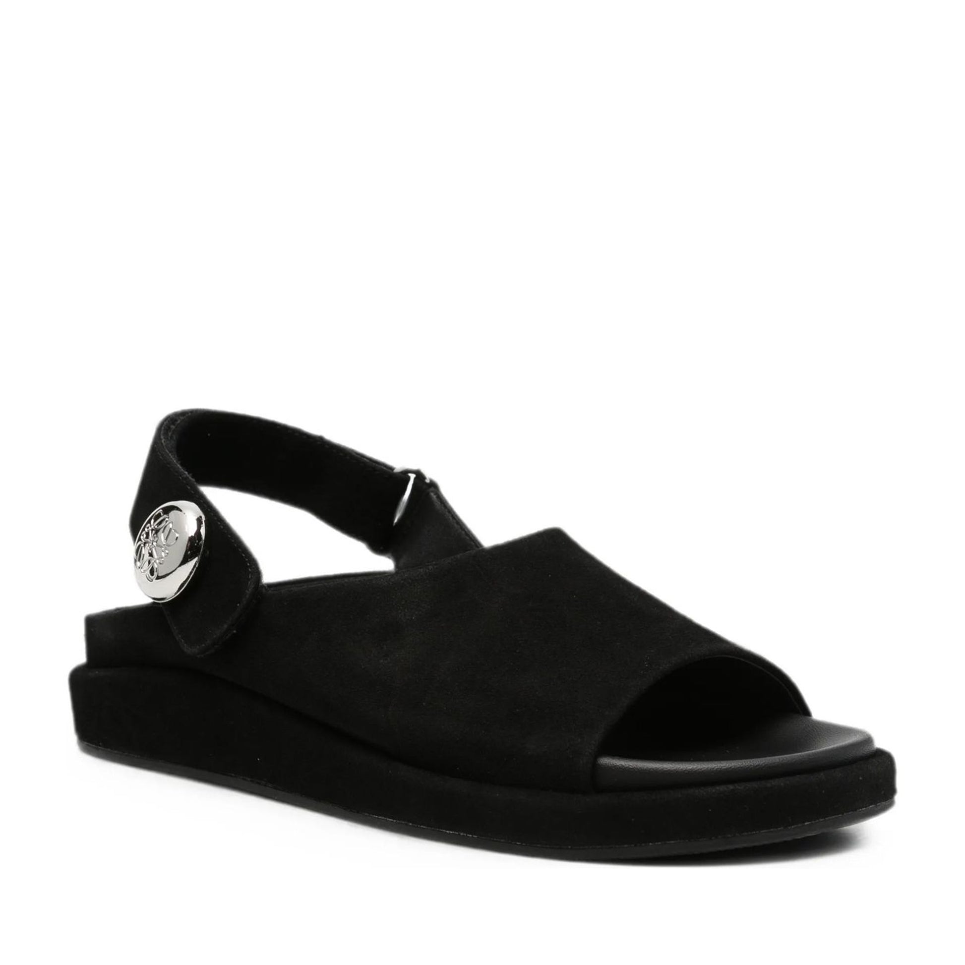 Women's Black Wedge Open-Toe Sandals