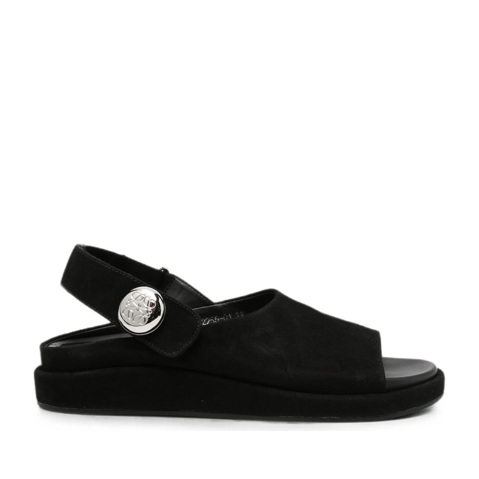 Women's Black Wedge Open-Toe Sandals