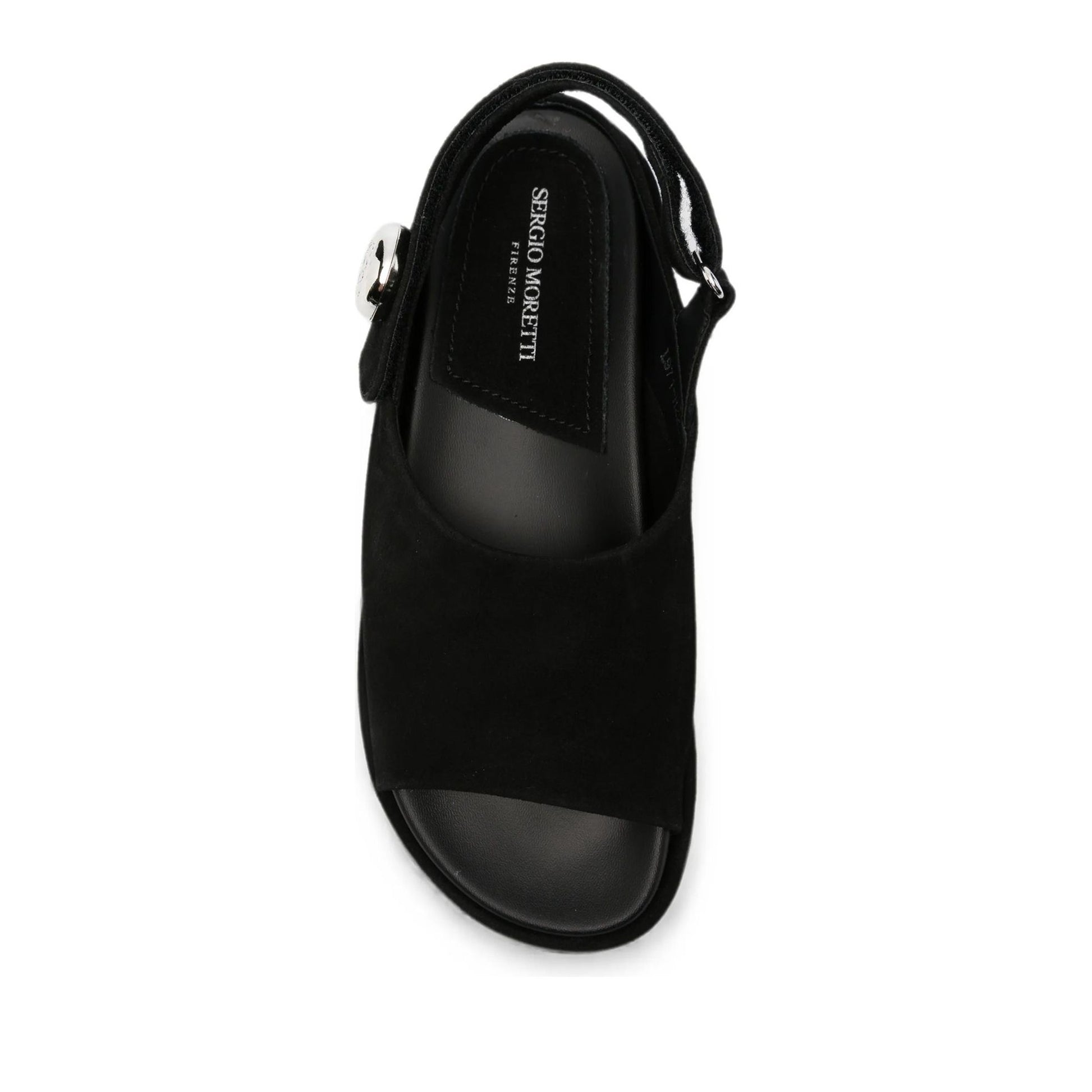 Women's Black Wedge Open-Toe Sandals