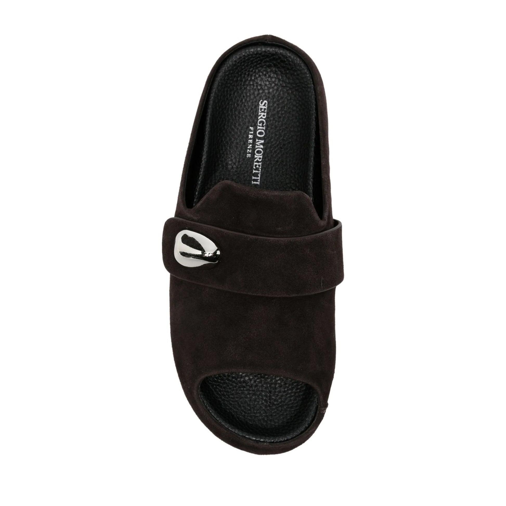 Women's Brown Wedge Open-Toe Slippers