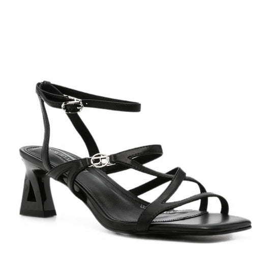 Women's Black Dress Open-Toe Pumps