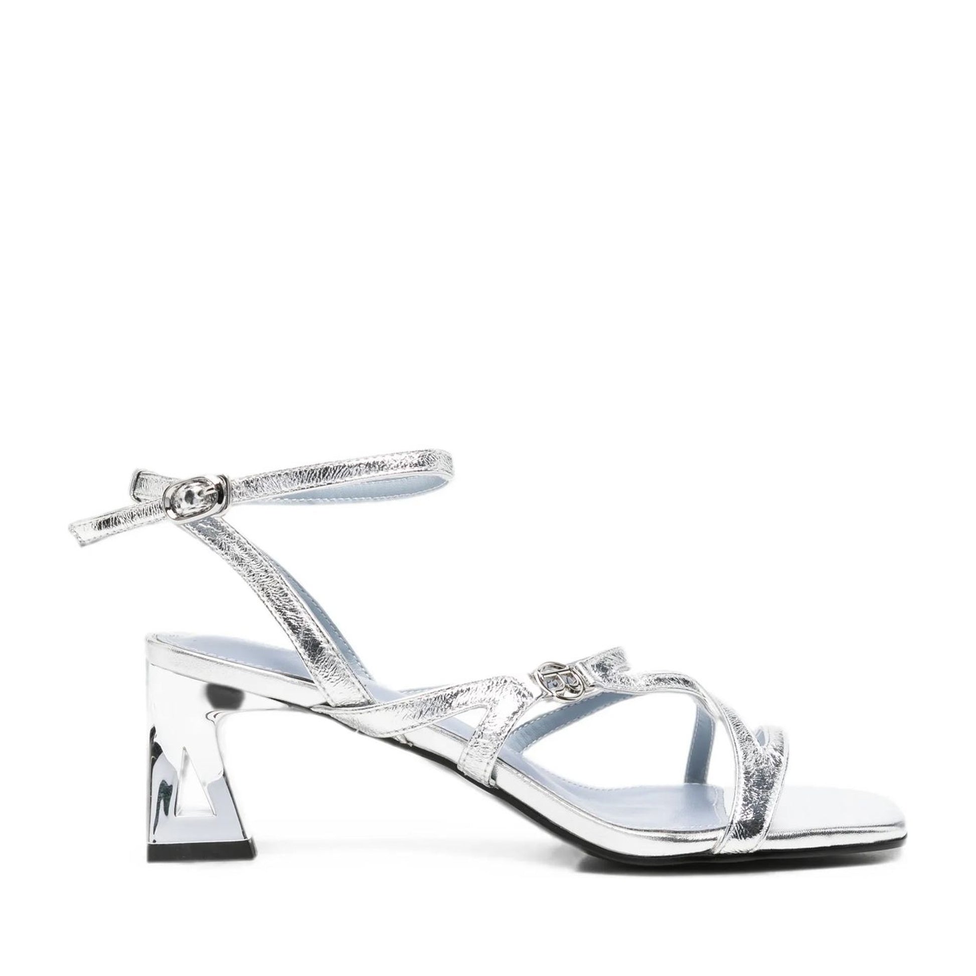Women's Silver Dress Open-Toe Pumps