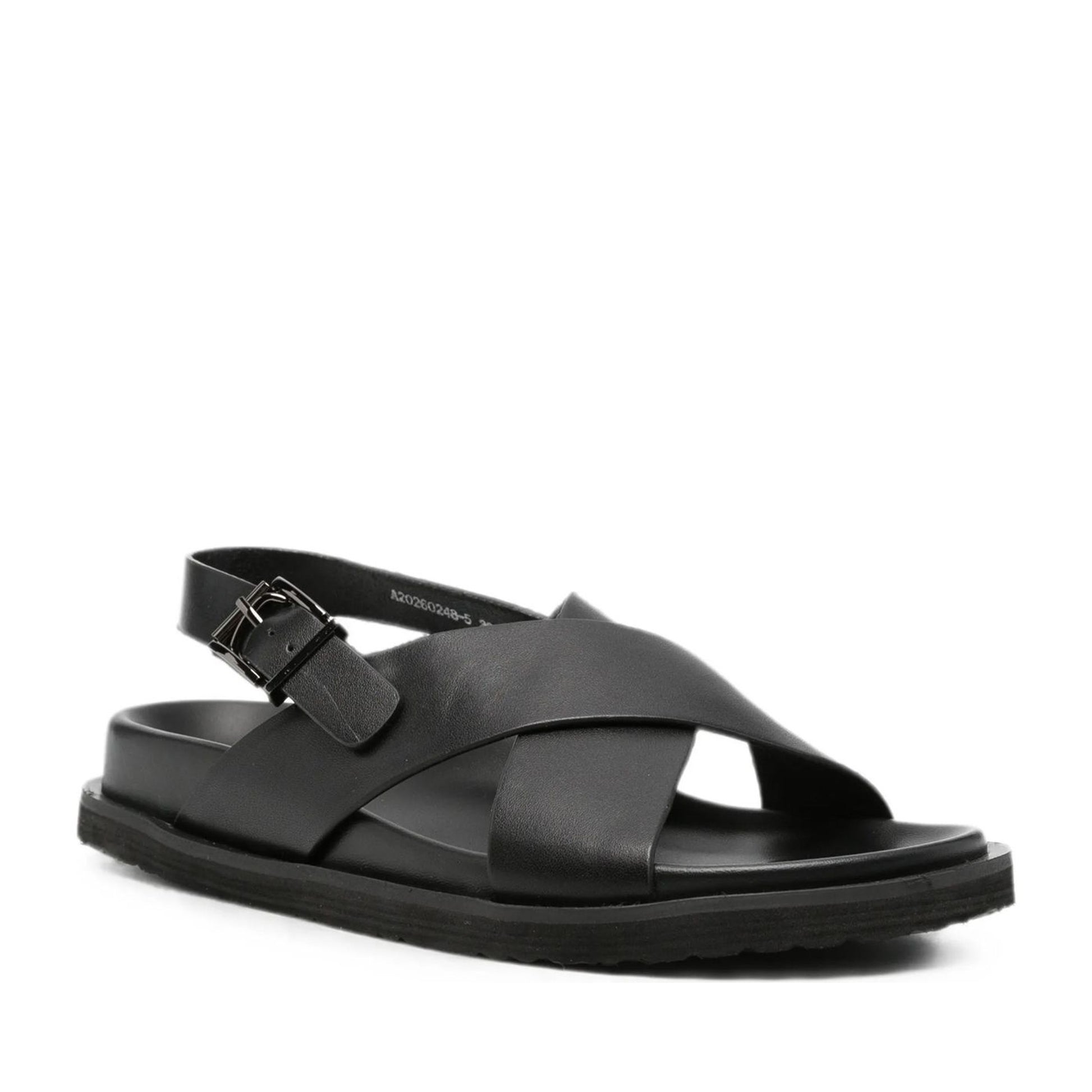 Women's Black Wedge Open-Toe Sandals