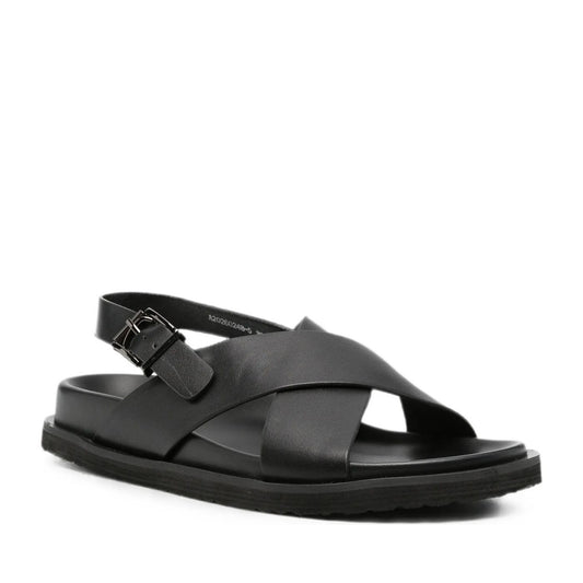 Women's Black Wedge Open-Toe Sandals
