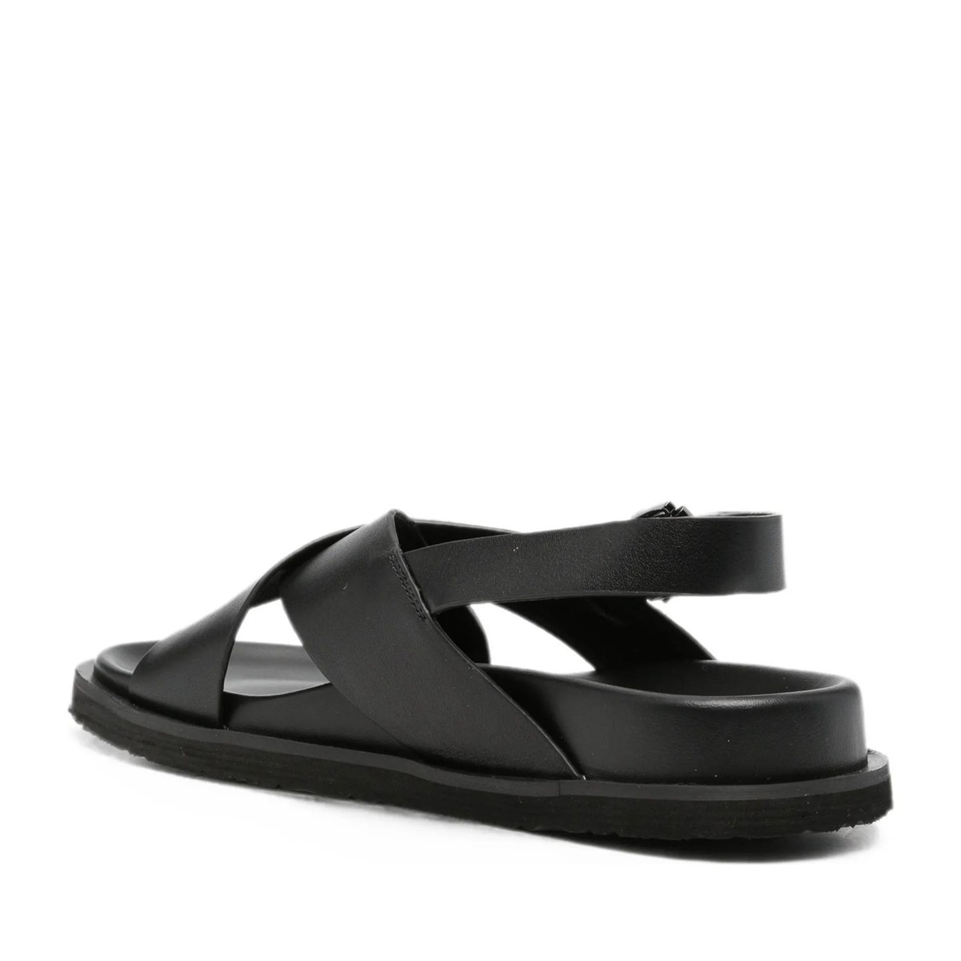 Women's Black Wedge Open-Toe Sandals