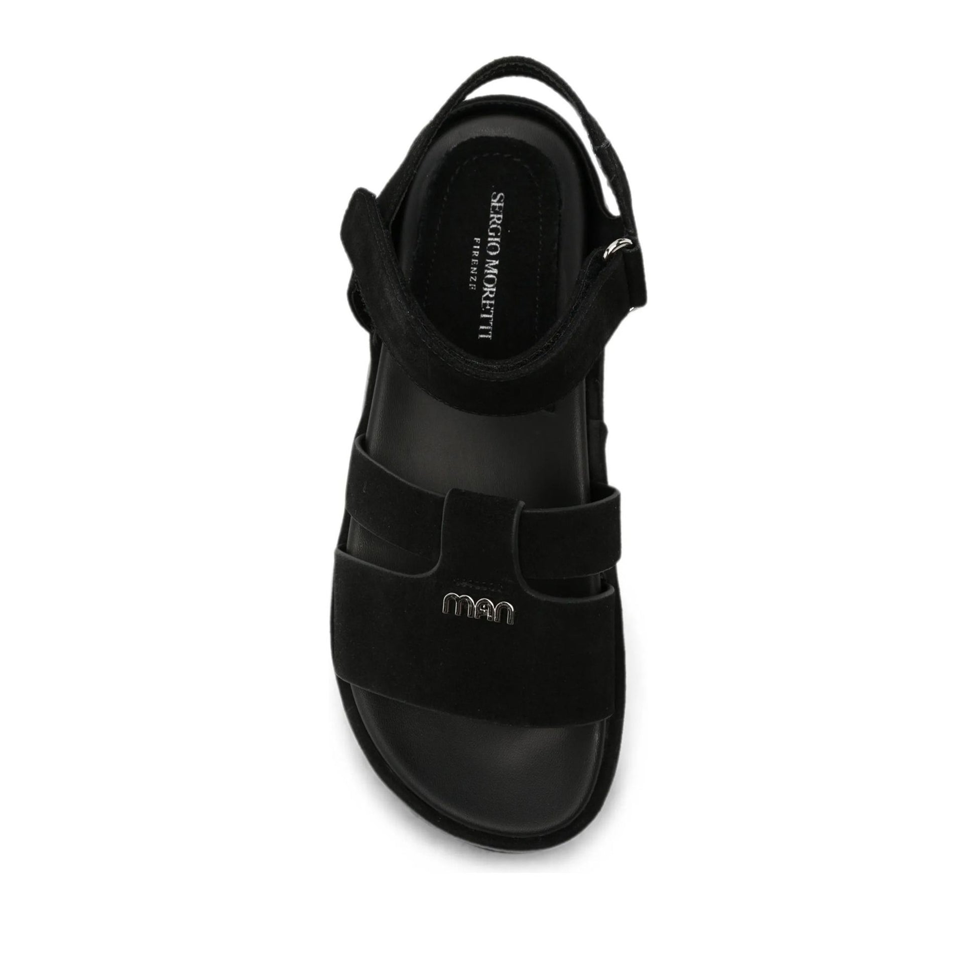 Women's Black Wedge Open-Toe Sandals