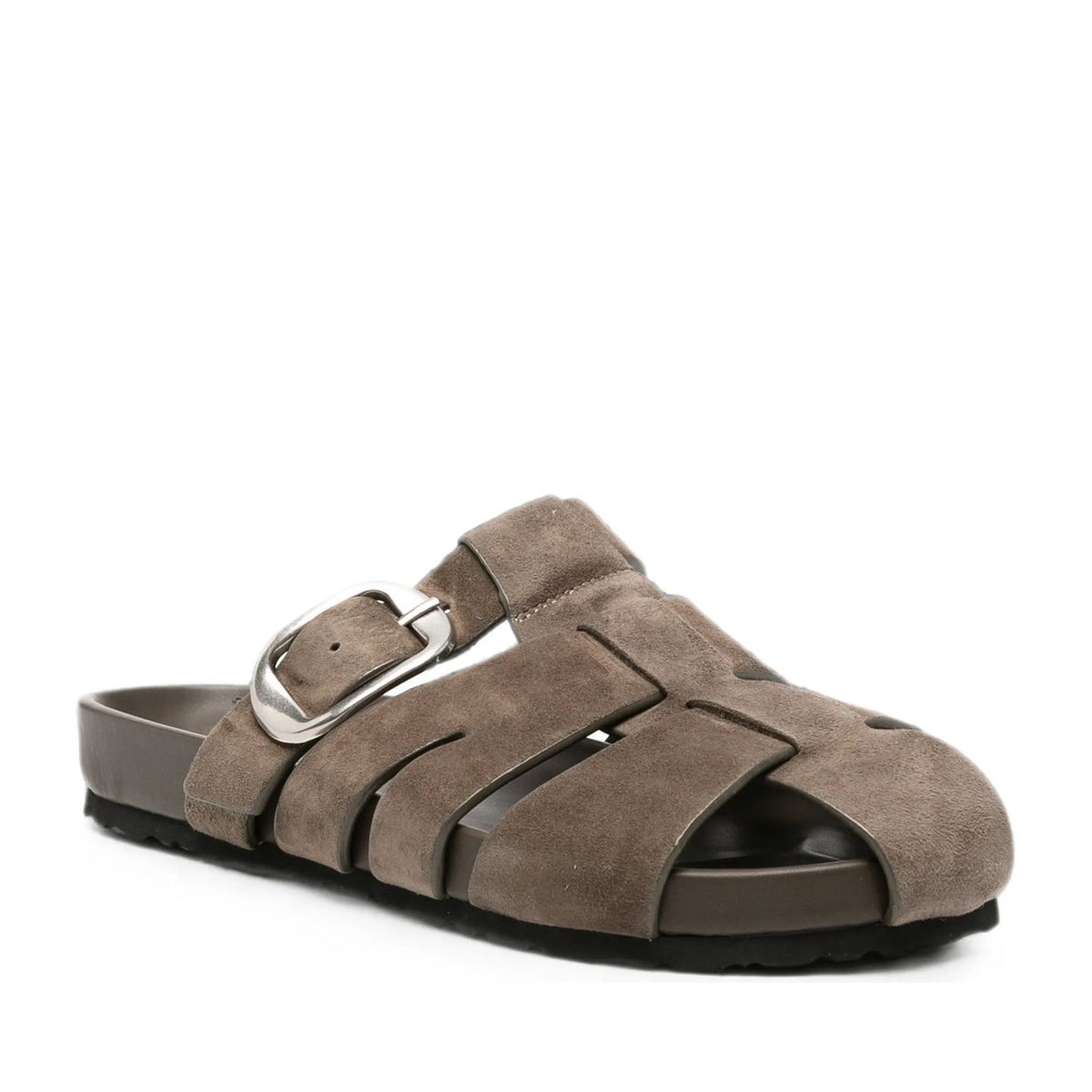 Women's Brown Wedge Open-Toe Slippers