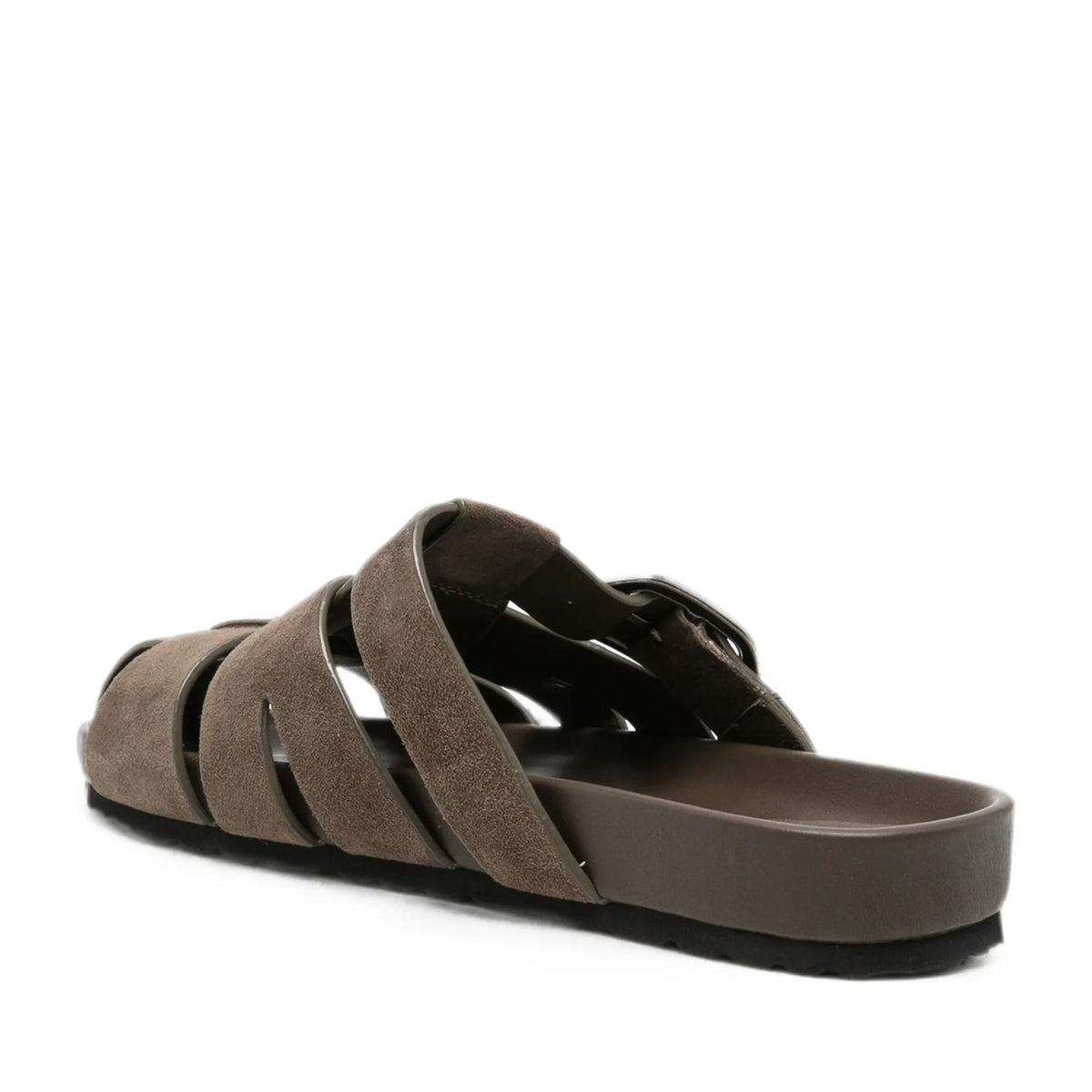 Women's Brown Wedge Open-Toe Slippers