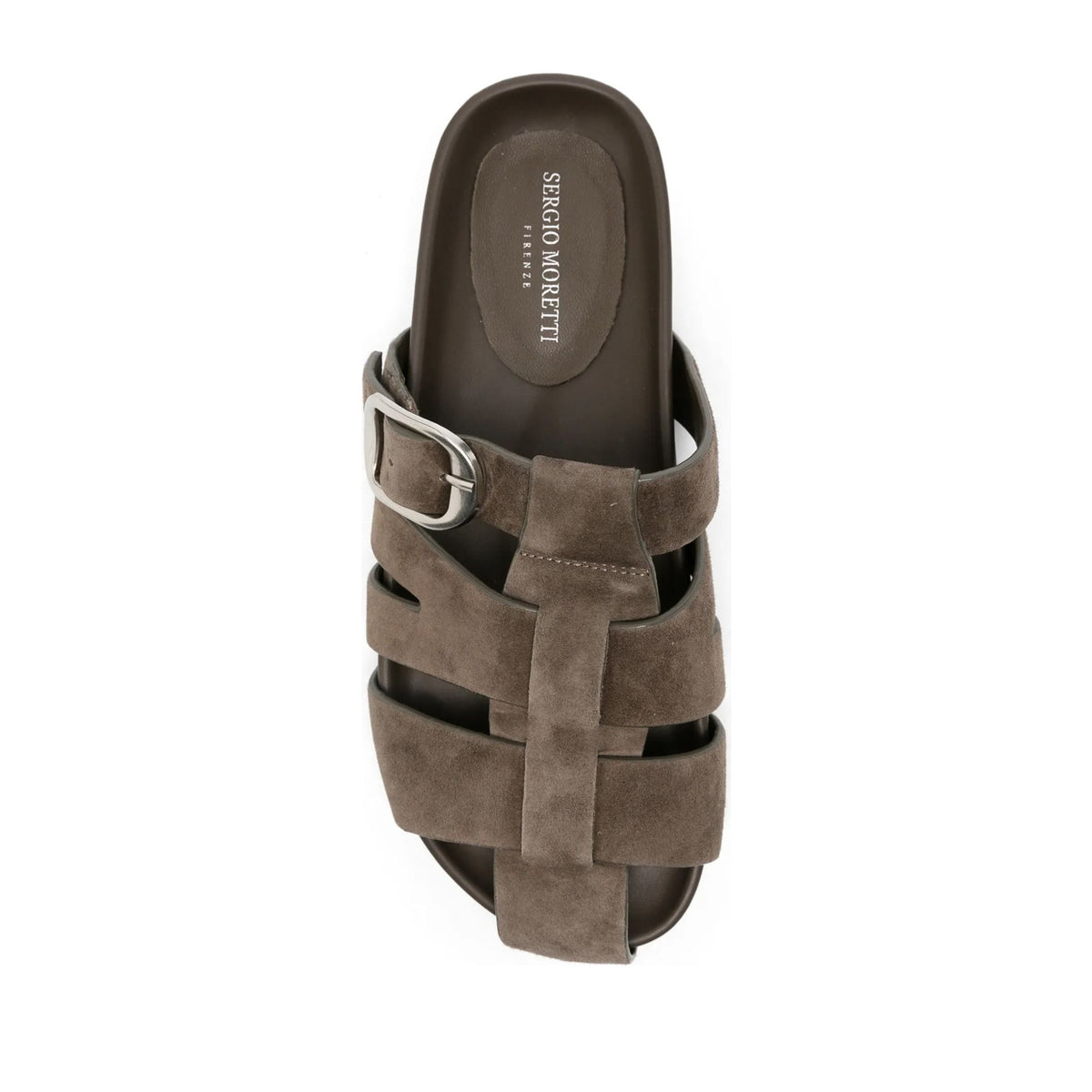 Women's Brown Wedge Open-Toe Slippers