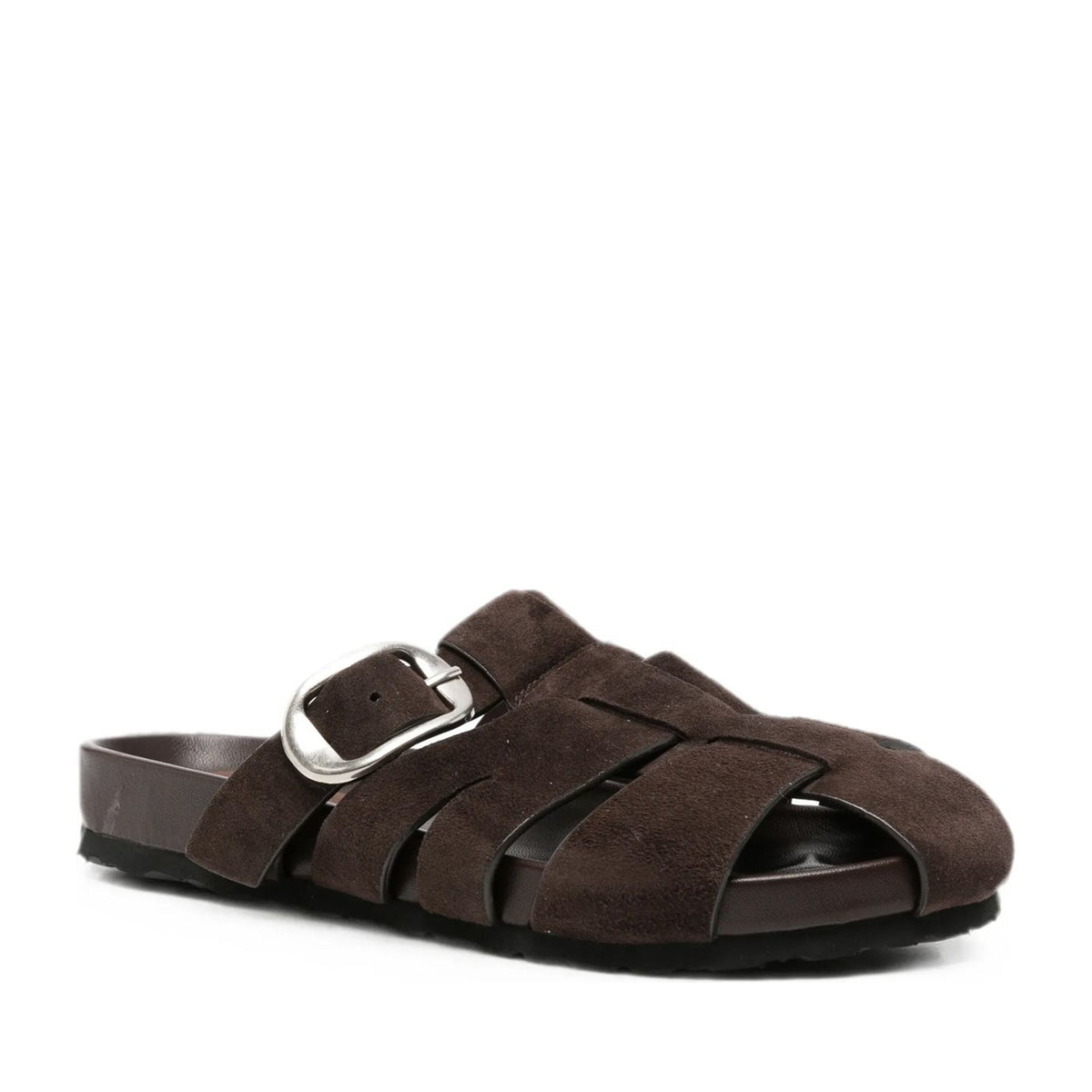 Women's Brown Wedge Open-Toe Slippers