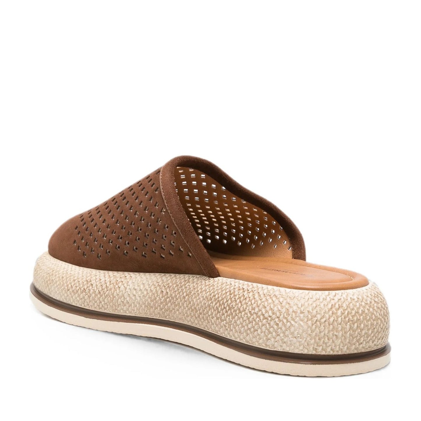 Women's Brown Wedge Mule Slippers