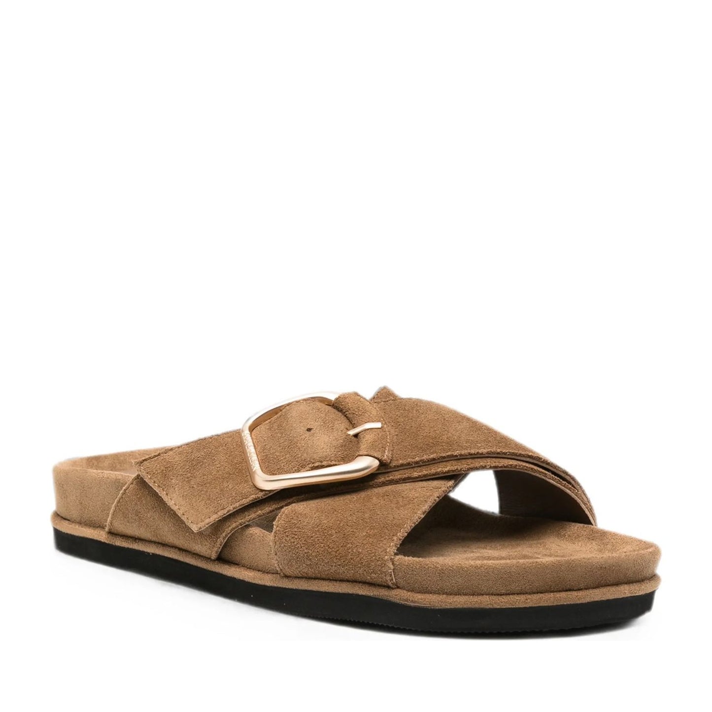 Women's Brown Open-Toe Slippers