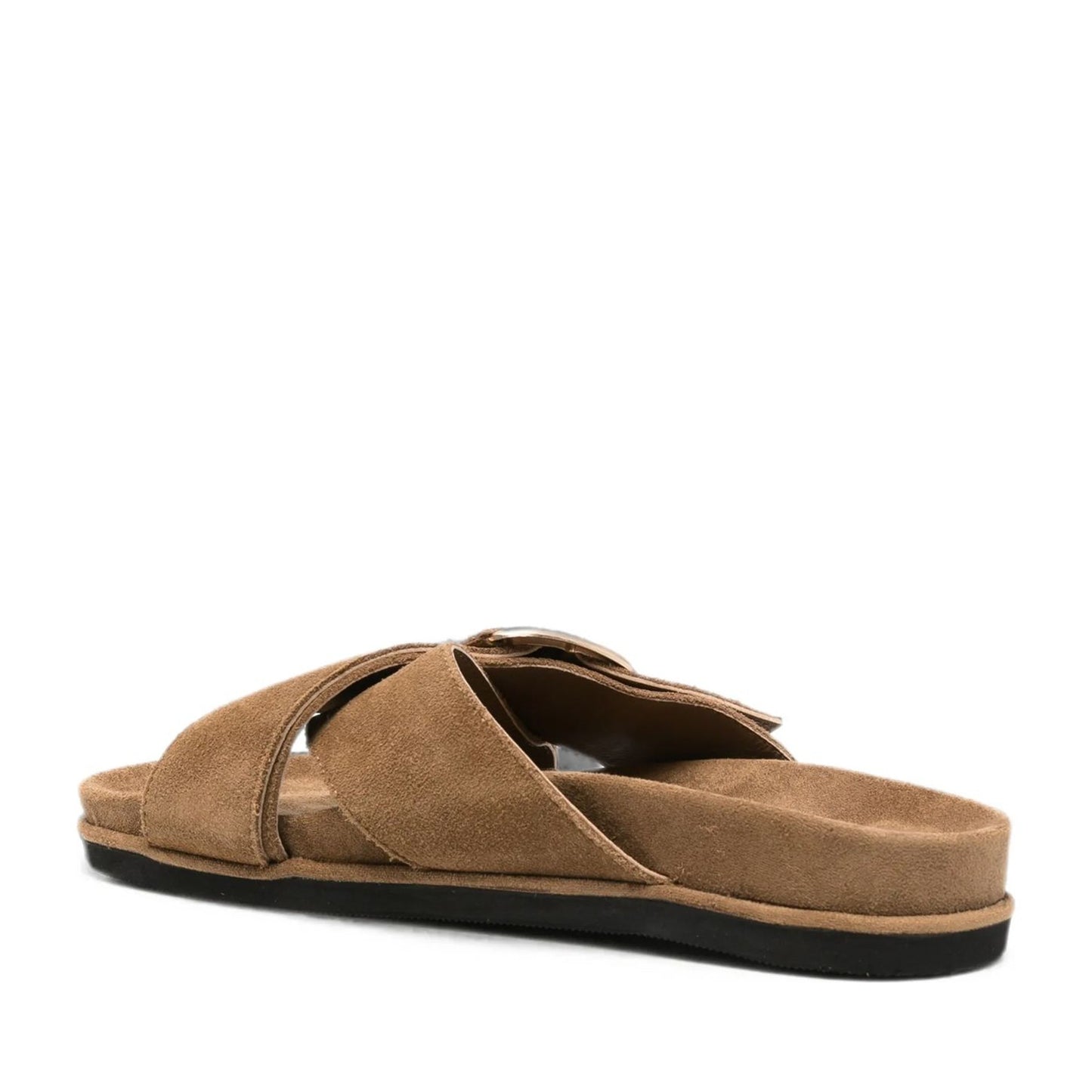 Women's Brown Open-Toe Slippers