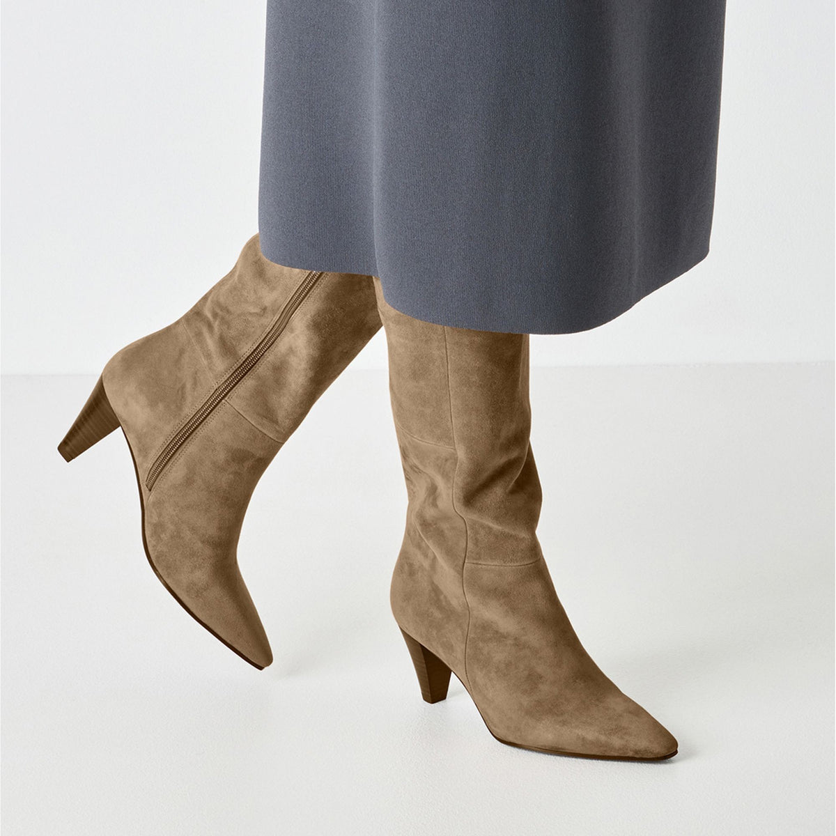 Women's Beige Dress Boots