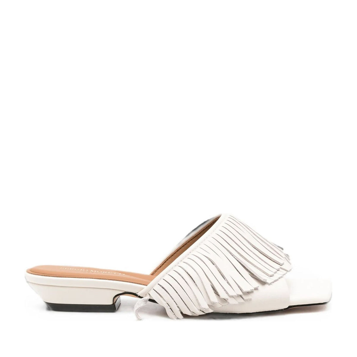 Women's White Open-Toe Slippers