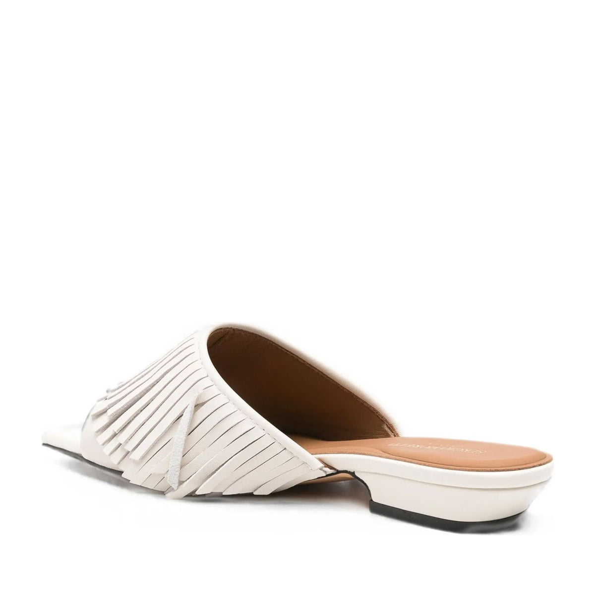 Women's White Open-Toe Slippers