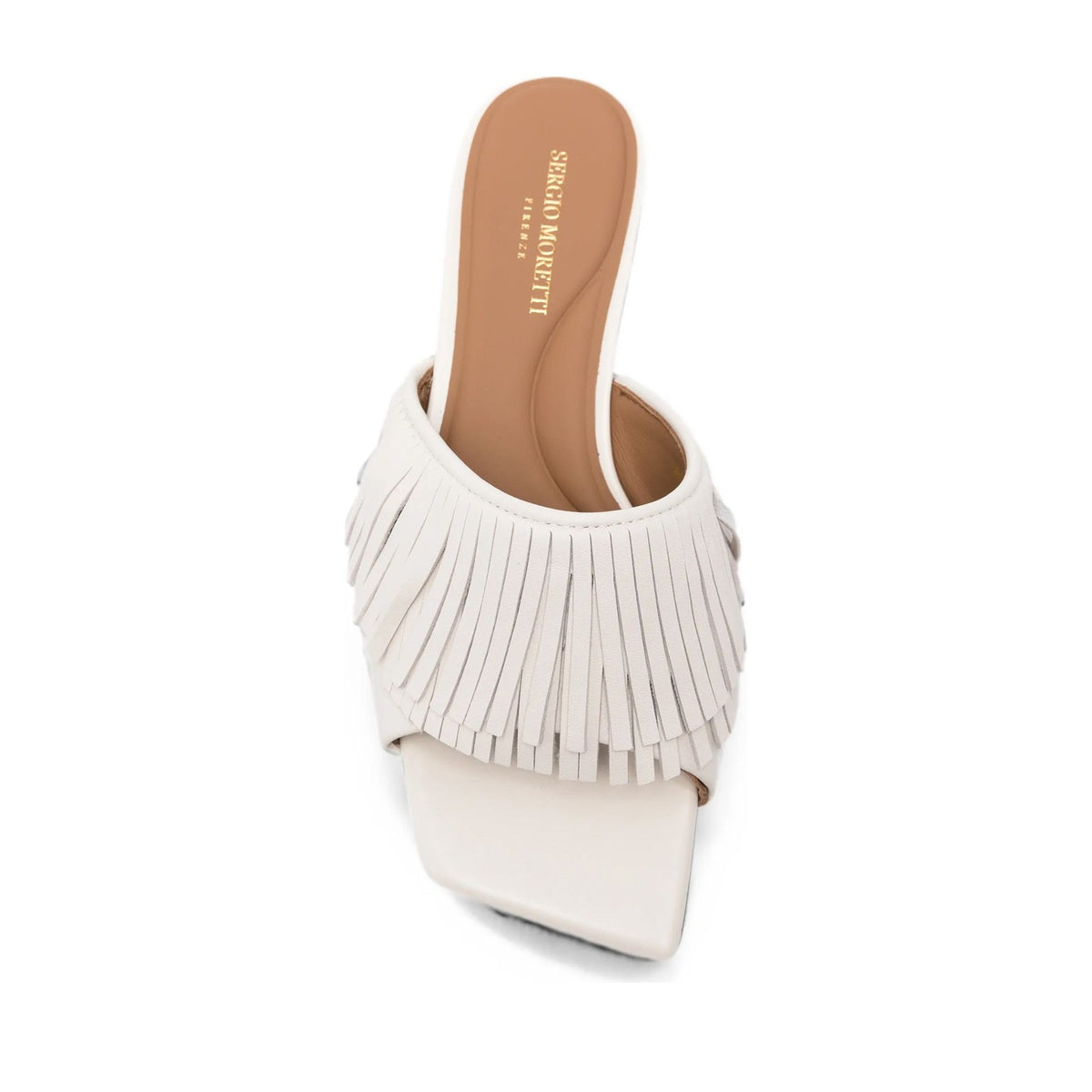 Women's White Open-Toe Slippers