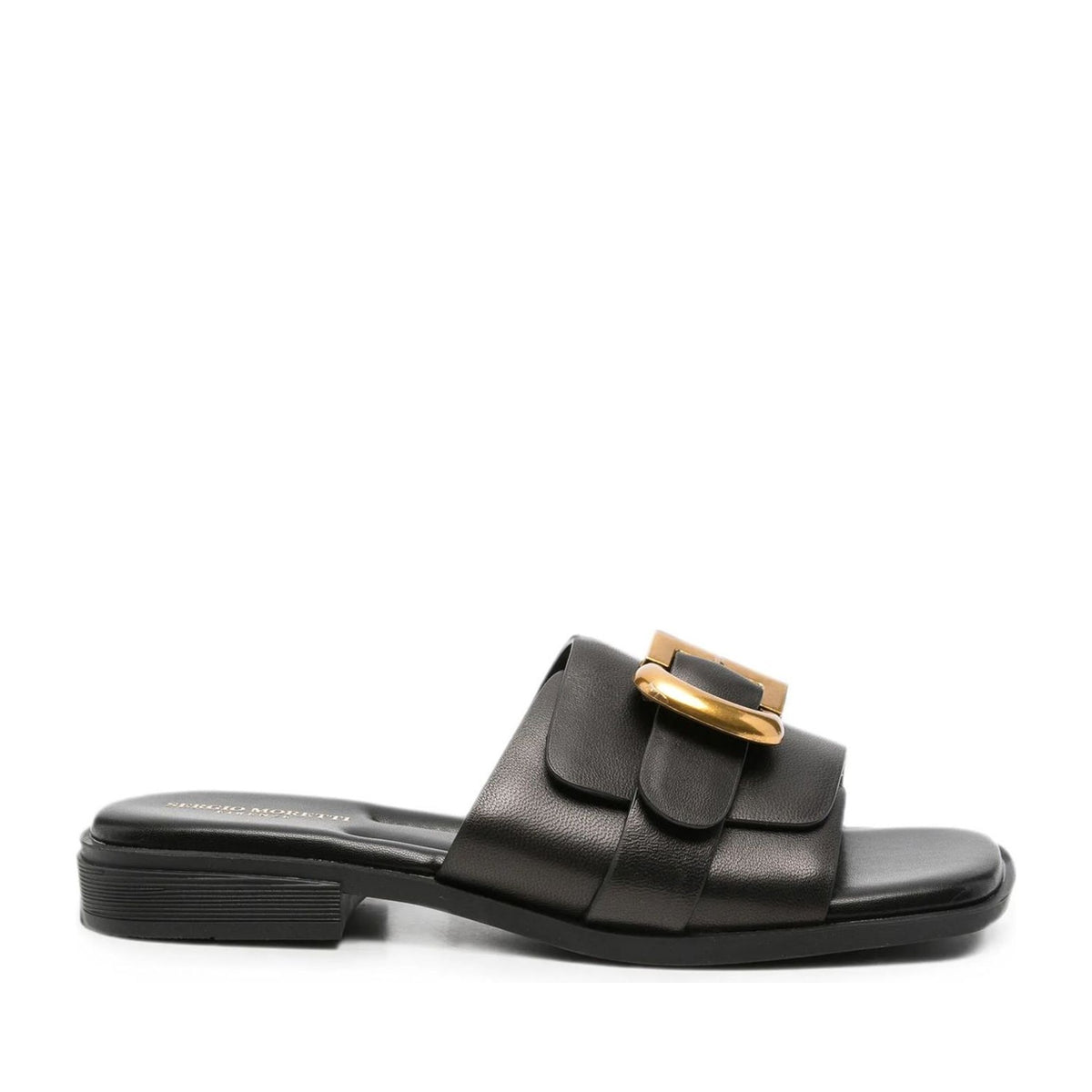 Women's Black Open-Toe Slippers