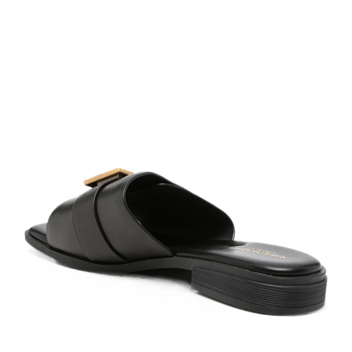 Women's Black Open-Toe Slippers