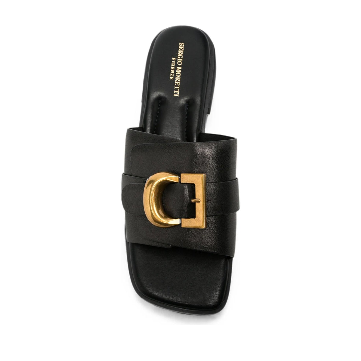 Women's Black Open-Toe Slippers