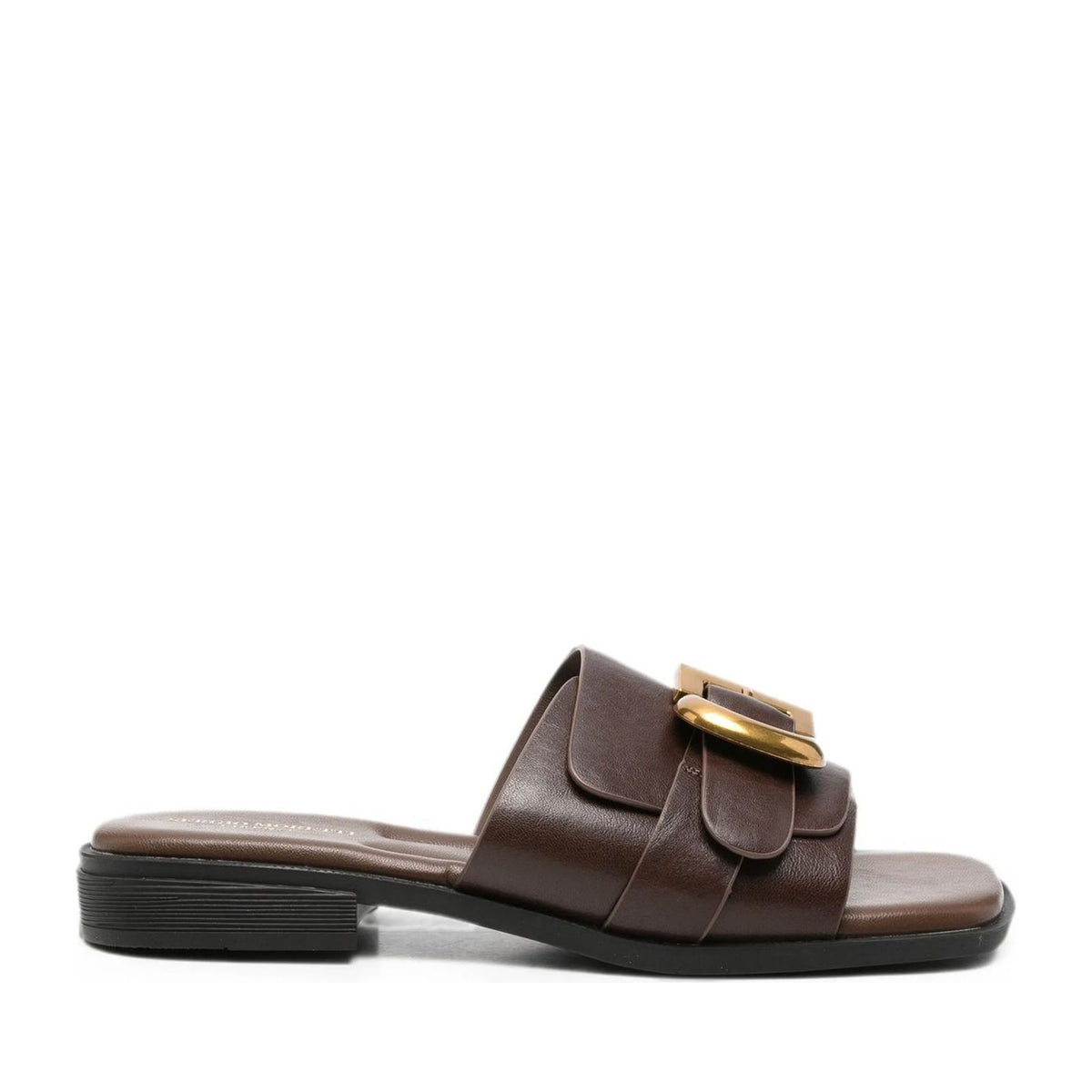 Women's Brown Open-Toe Slippers