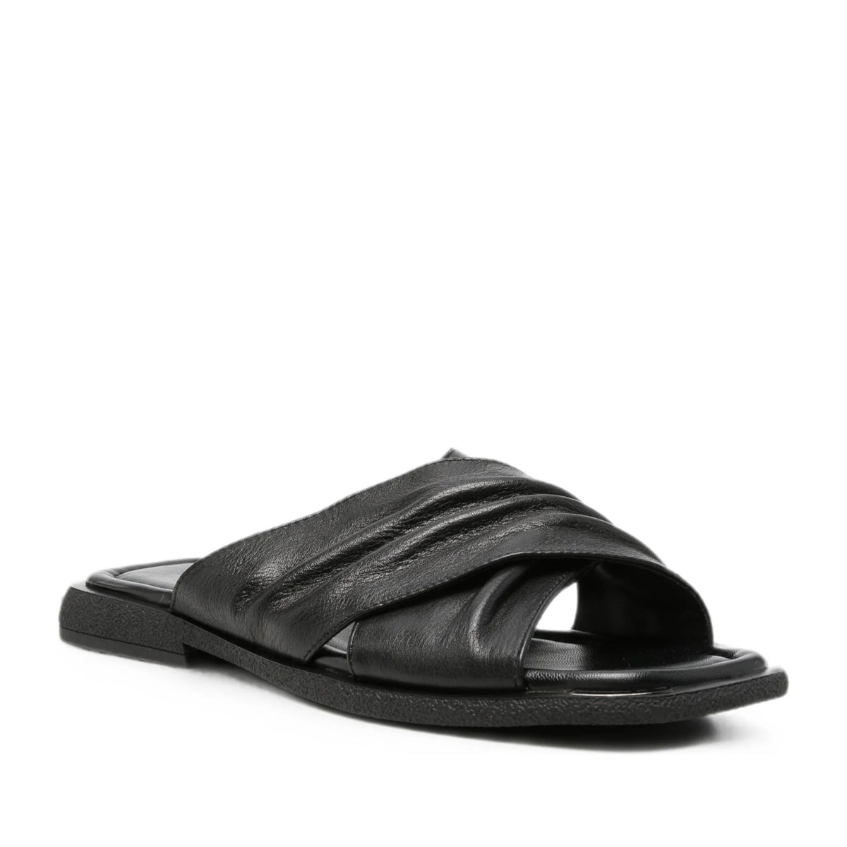 Women's Black Open-Toe Slippers