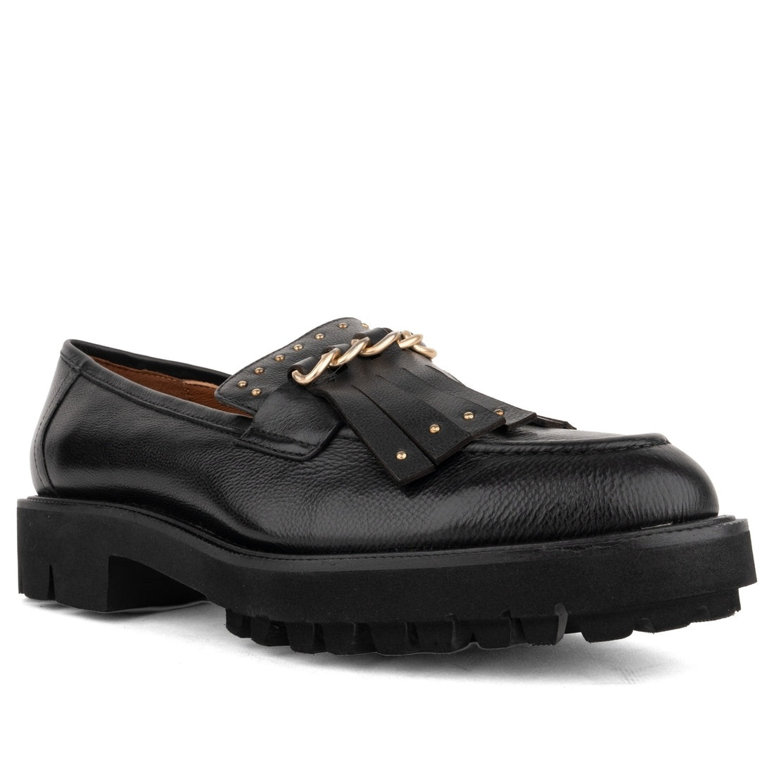 black casual closed loafers