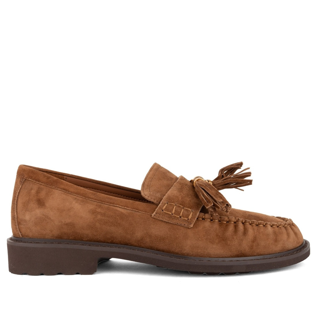 brown casual closed loafers