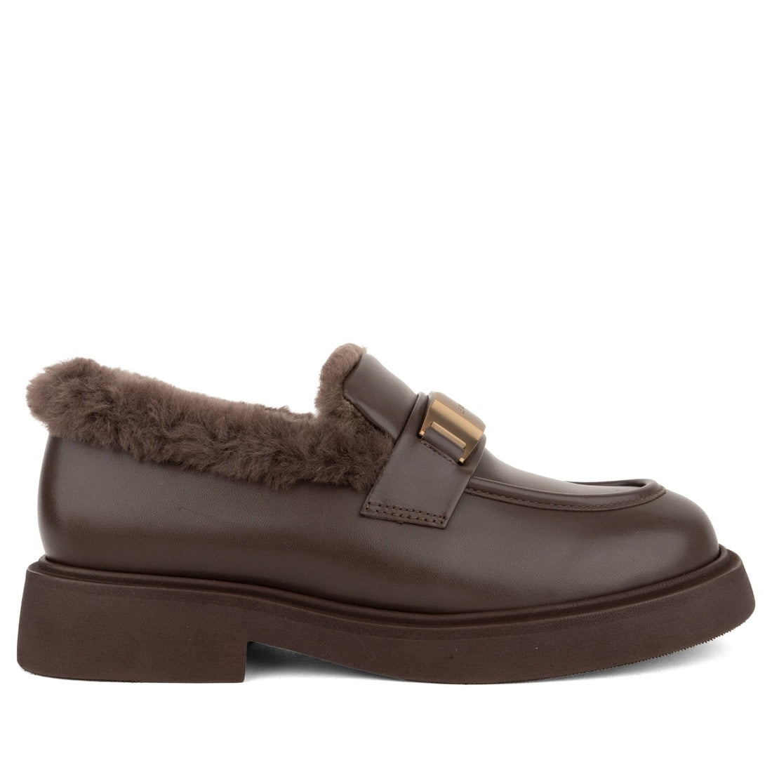 brown casual closed loafers