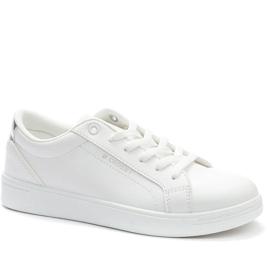 white casual closed sneakers