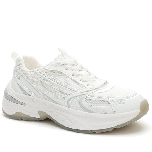 white casual closed sneakers