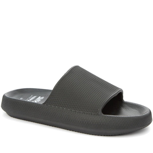 black casual open slippers