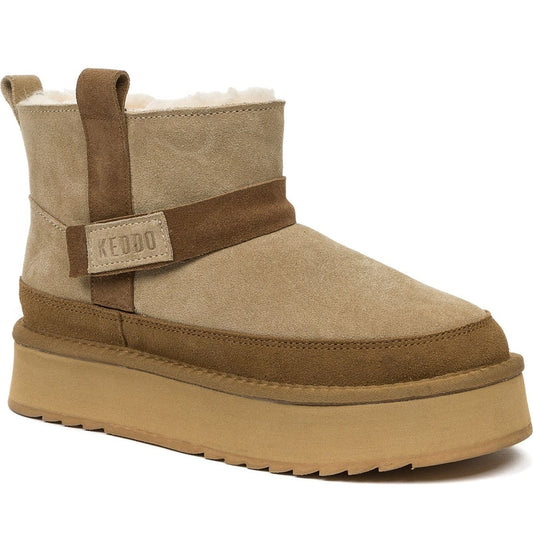 beige casual closed booties