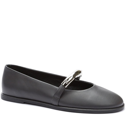 black elegant closed ballerinas