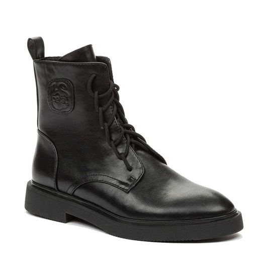 black casual closed booties