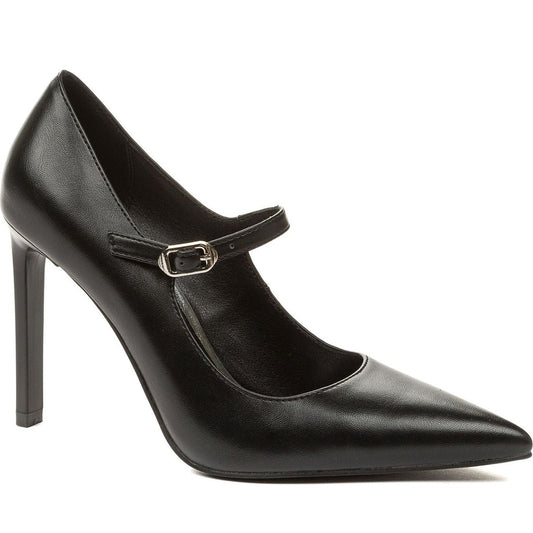 black casual closed pumps