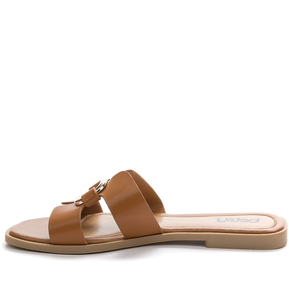 brown casual open slippers