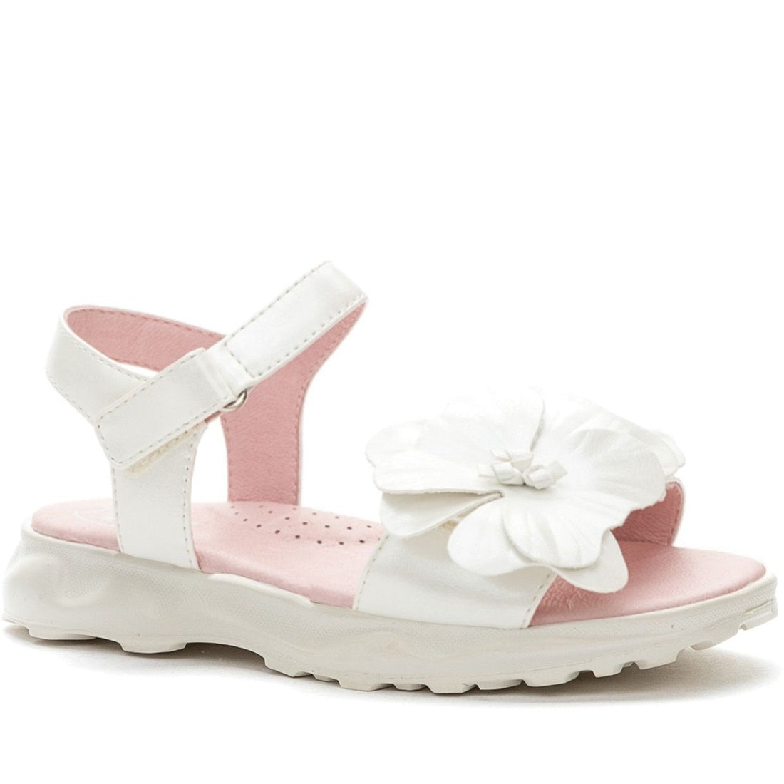 white casual open sandals