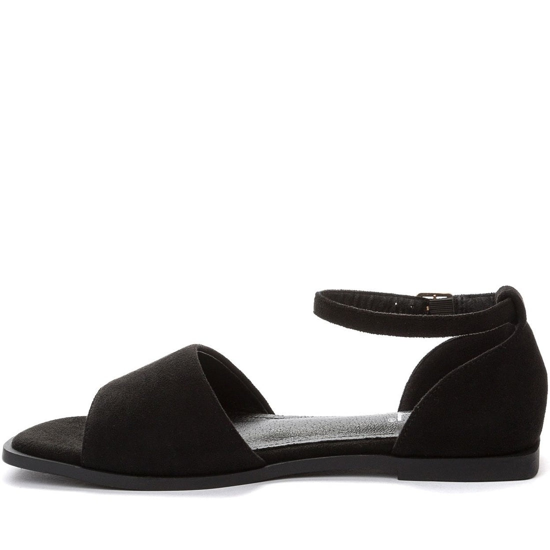 black casual part-open sandals