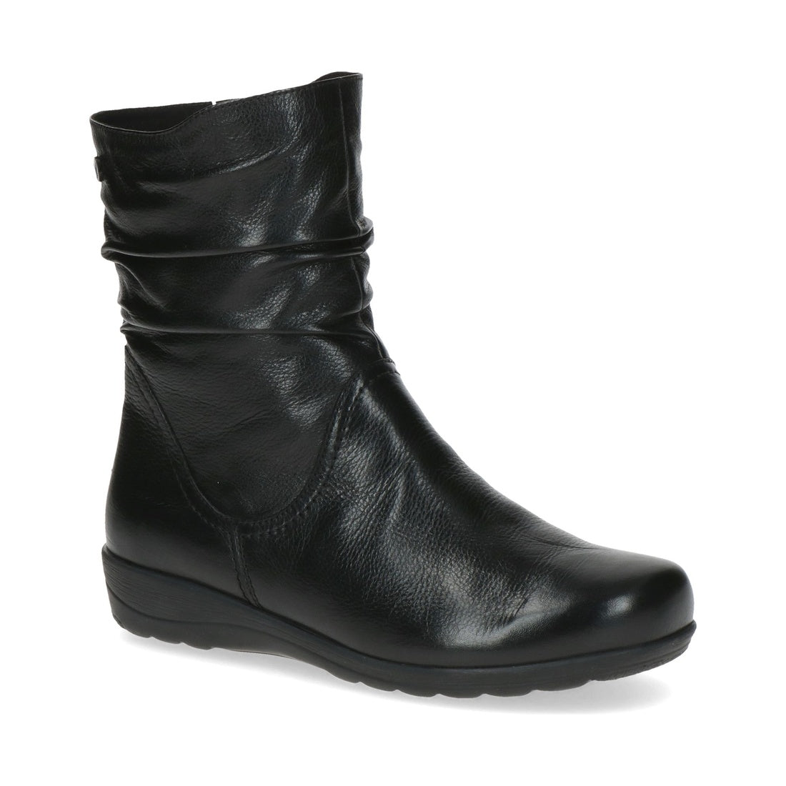 black nappa casual closed booties