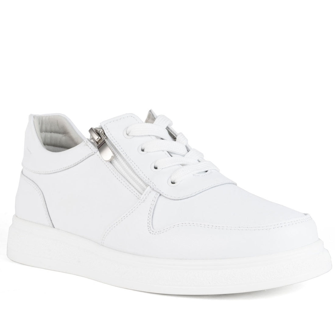 white casual closed leisure shoes