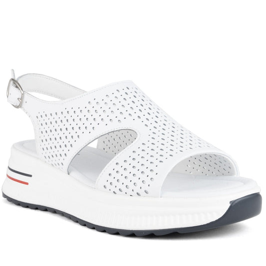white casual open sandals